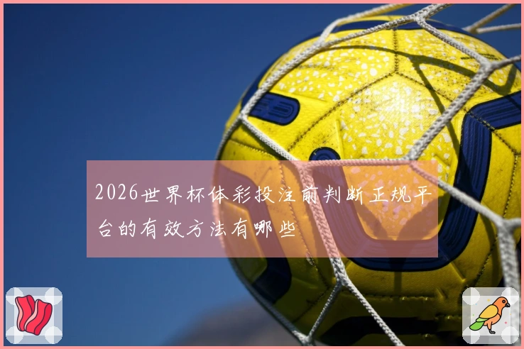 2026世界杯体彩投注前判断正规平台的有效方法有哪些